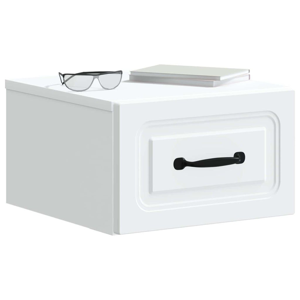 Wandmontierter Nachttisch 2 pcs Weiß 34,5 x 33 x 20 cm