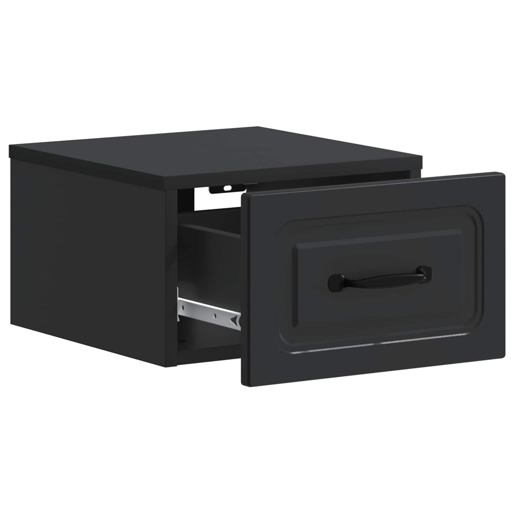 Wandmontierter Nachttisch Schwarz 34,5 x 33 x 20 cm