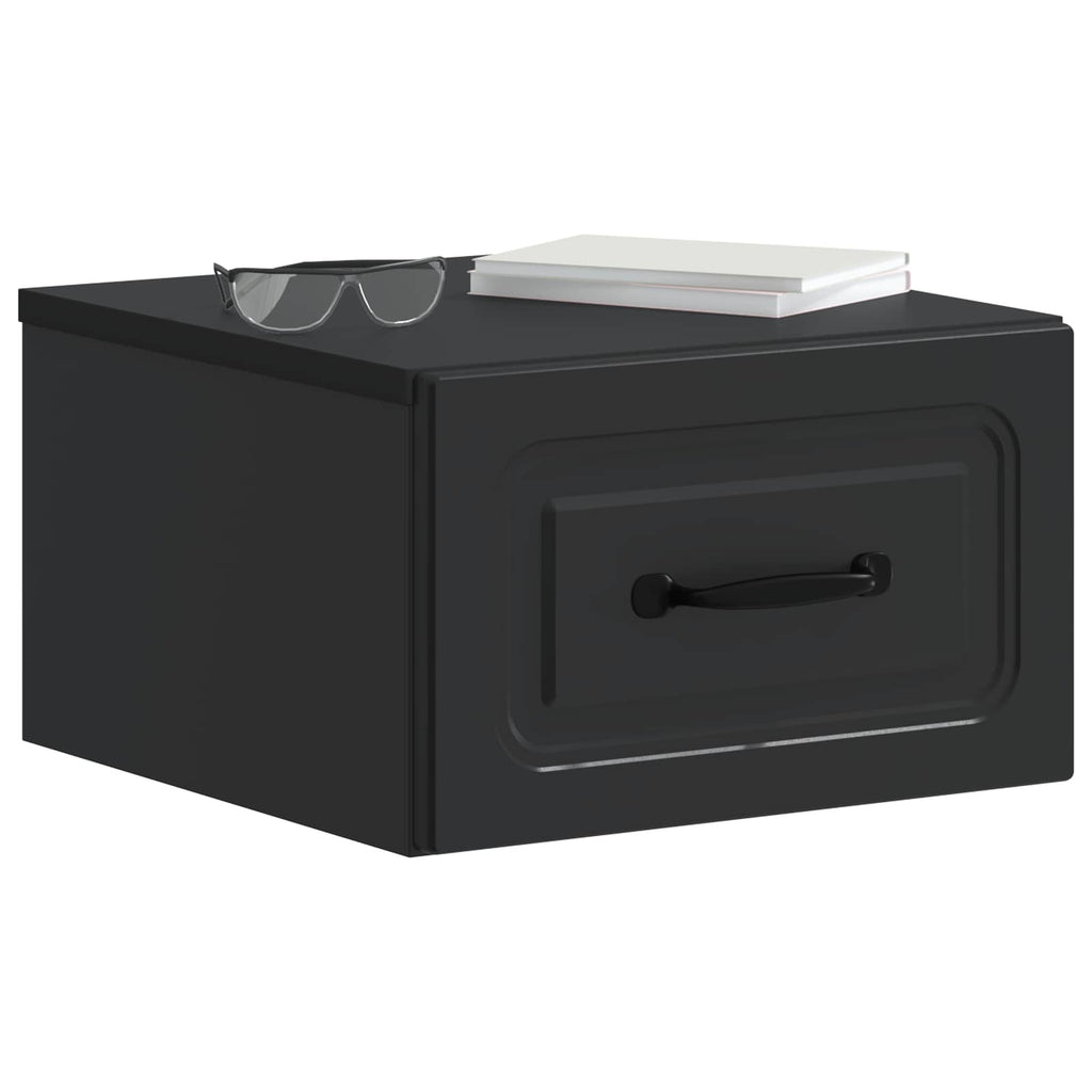Wandmontierter Nachttisch Schwarz 34,5 x 33 x 20 cm