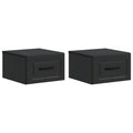 Wandmontierter Nachttisch 2 pcs Schwarz 34,5 x 33 x 20 cm