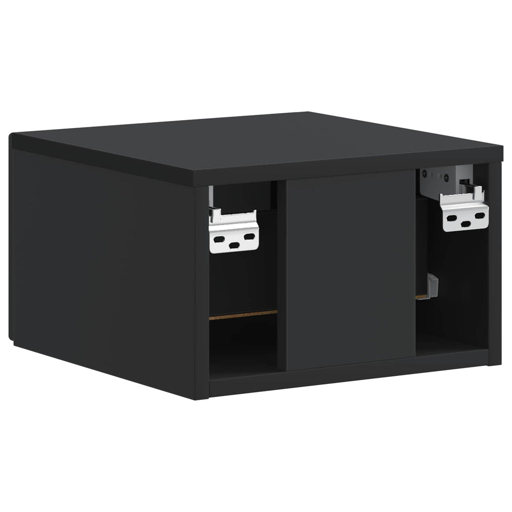 Wandmontierter Nachttisch 2 pcs Schwarz 34,5 x 33 x 20 cm
