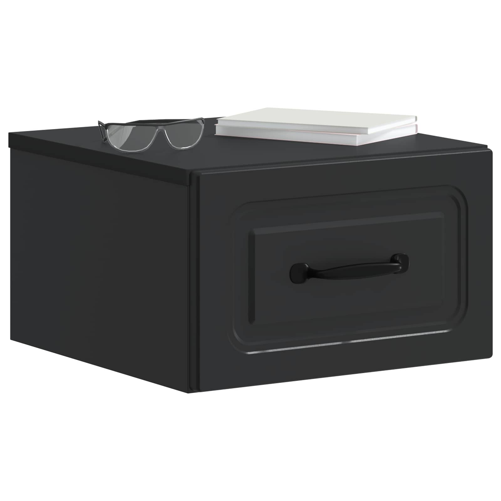 Wandmontierter Nachttisch 2 pcs Schwarz 34,5 x 33 x 20 cm