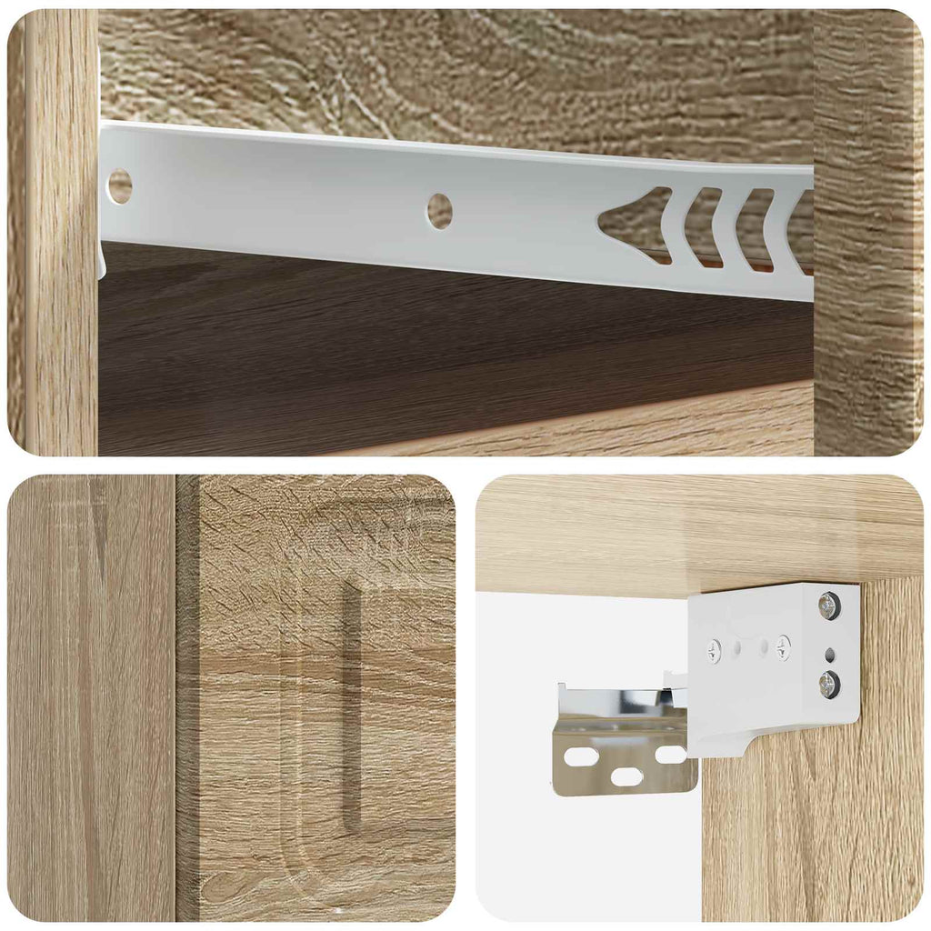 Wandmontierter Nachttisch 2 pcs Sonoma-Eiche 34,5 x 33 x 20 cm