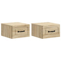 Wandmontierter Nachttisch 2 pcs Sonoma-Eiche 34,5 x 33 x 20 cm