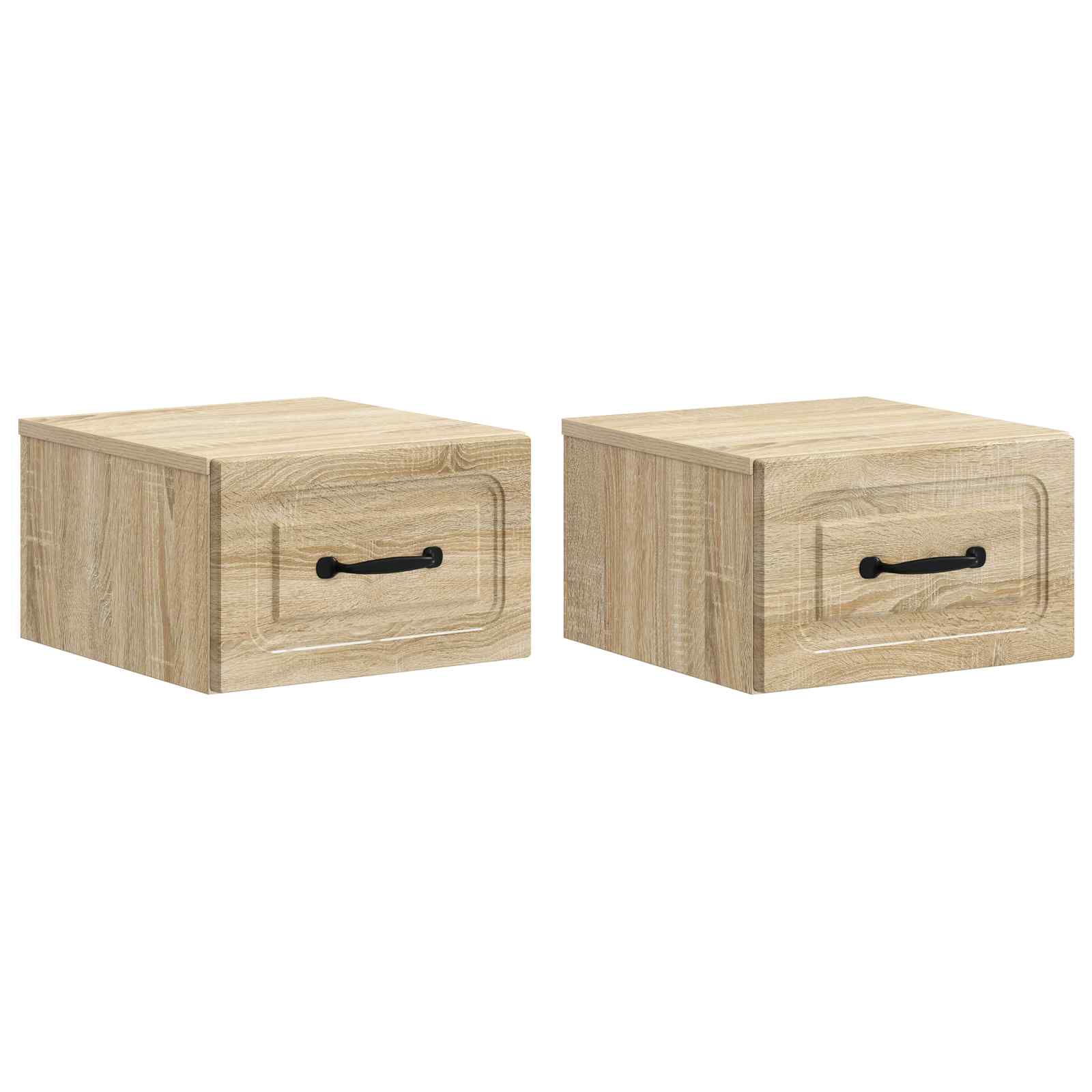 Wandmontierter Nachttisch 2 pcs Sonoma-Eiche 34,5 x 33 x 20 cm