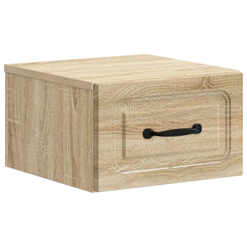Wandmontierter Nachttisch 2 pcs Sonoma-Eiche 34,5 x 33 x 20 cm