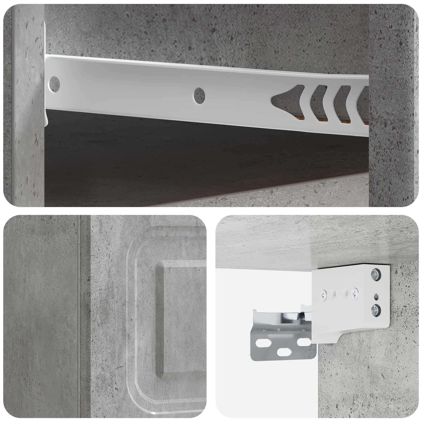Wandmontierter Nachttisch Betongrau 34,5 x 33 x 20 cm
