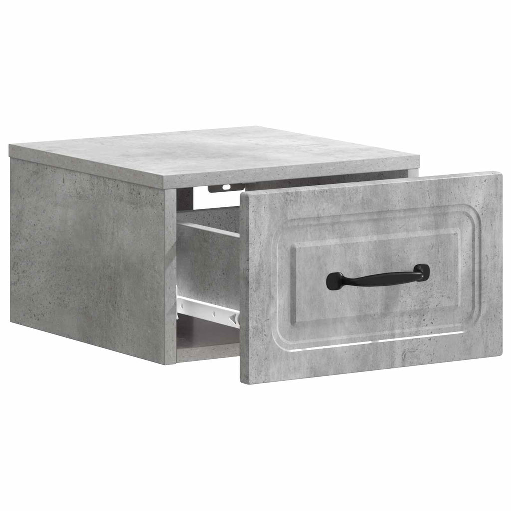 Wandmontierter Nachttisch Betongrau 34,5 x 33 x 20 cm