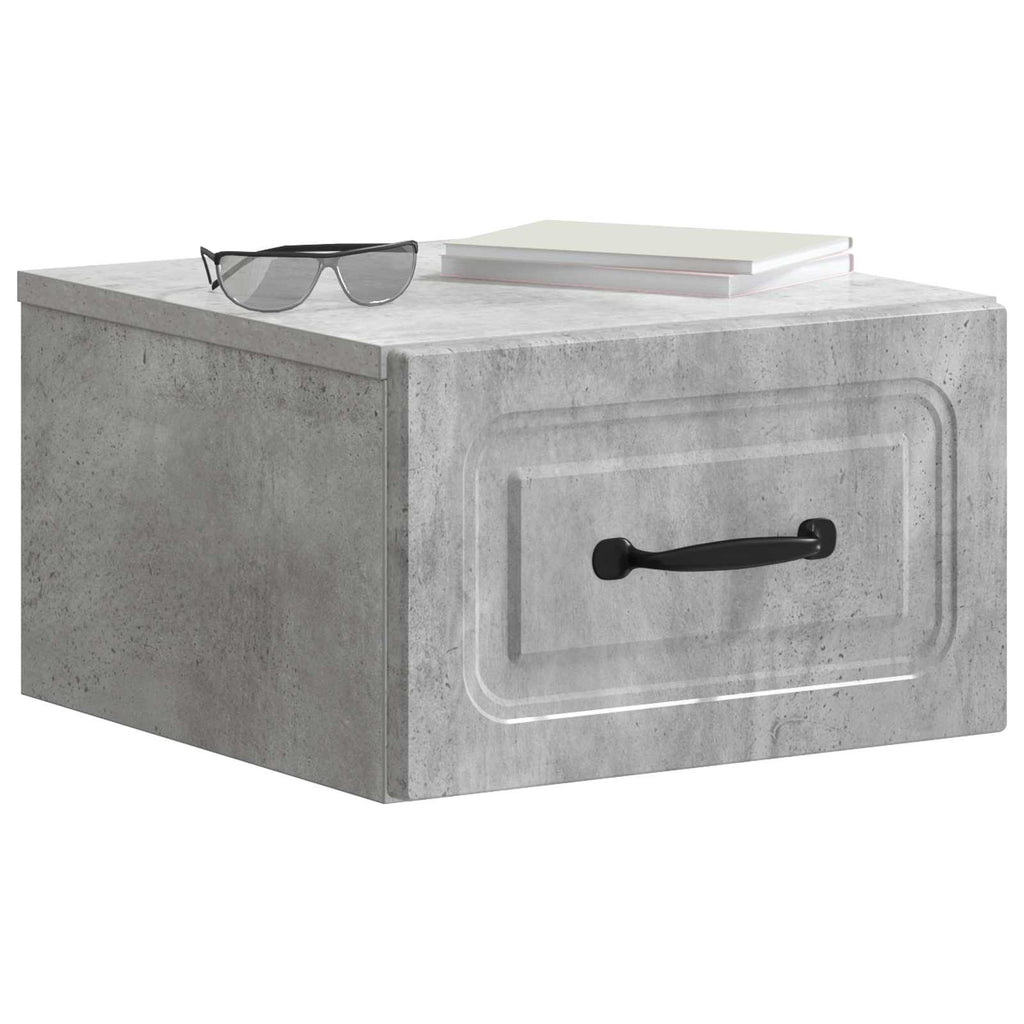 Wandmontierter Nachttisch Betongrau 34,5 x 33 x 20 cm
