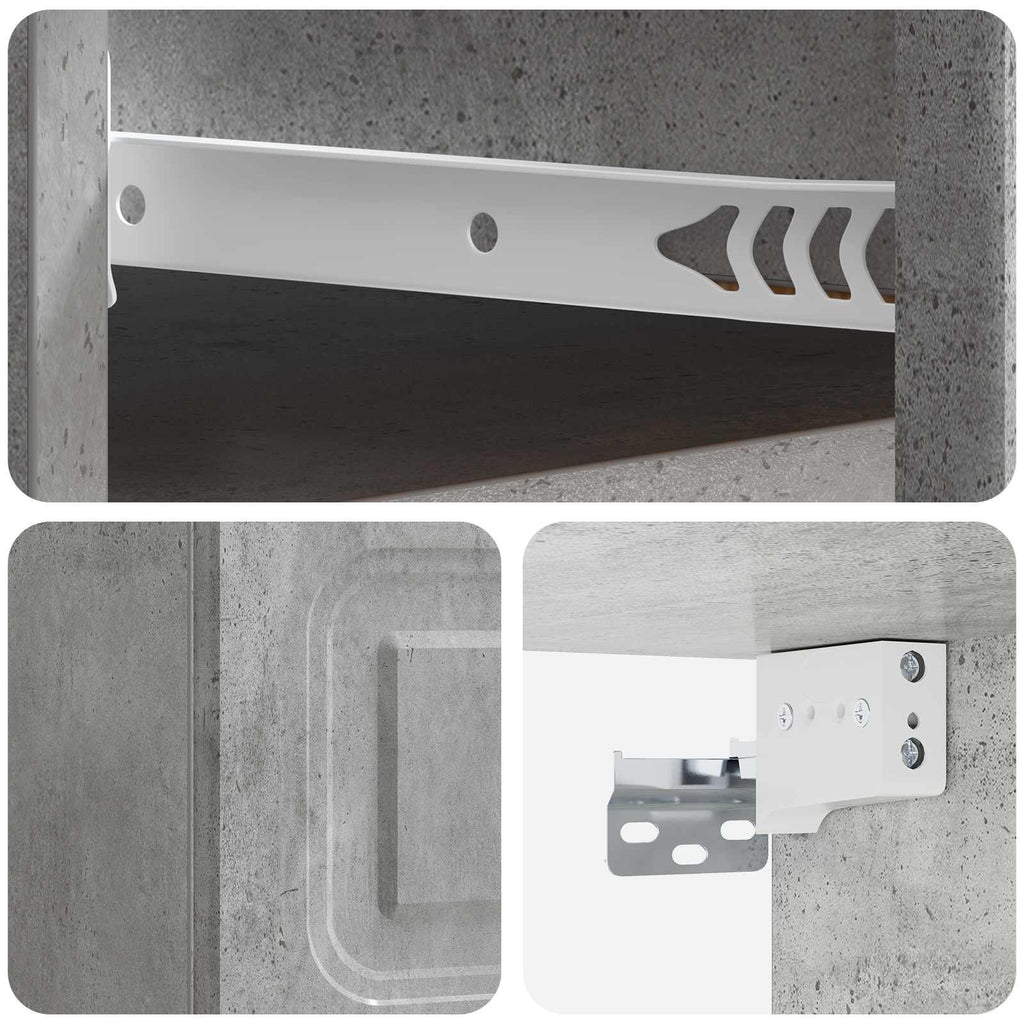 Wandmontierter Nachttisch 2 pcs Betongrau 34,5 x 33 x 20 cm