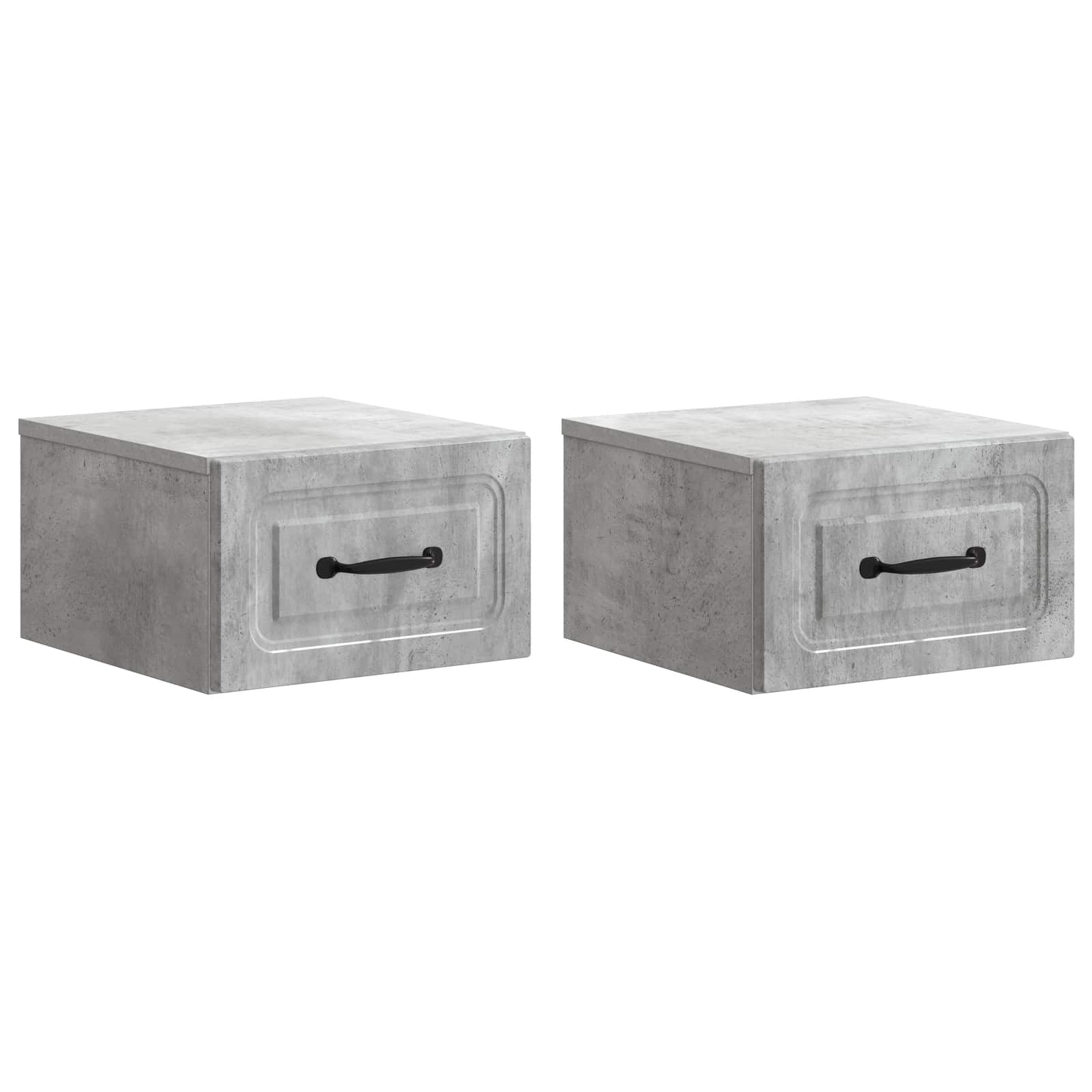 Wandmontierter Nachttisch 2 pcs Betongrau 34,5 x 33 x 20 cm