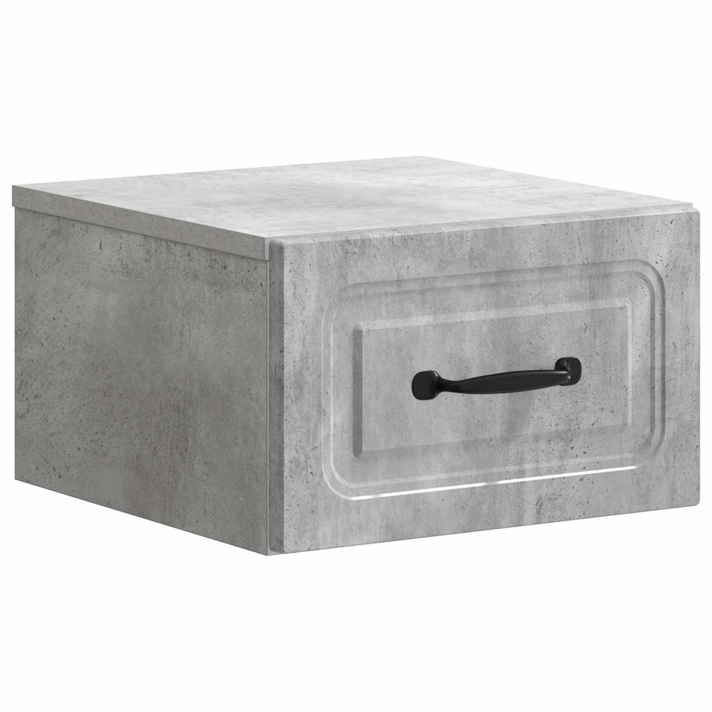 Wandmontierter Nachttisch 2 pcs Betongrau 34,5 x 33 x 20 cm