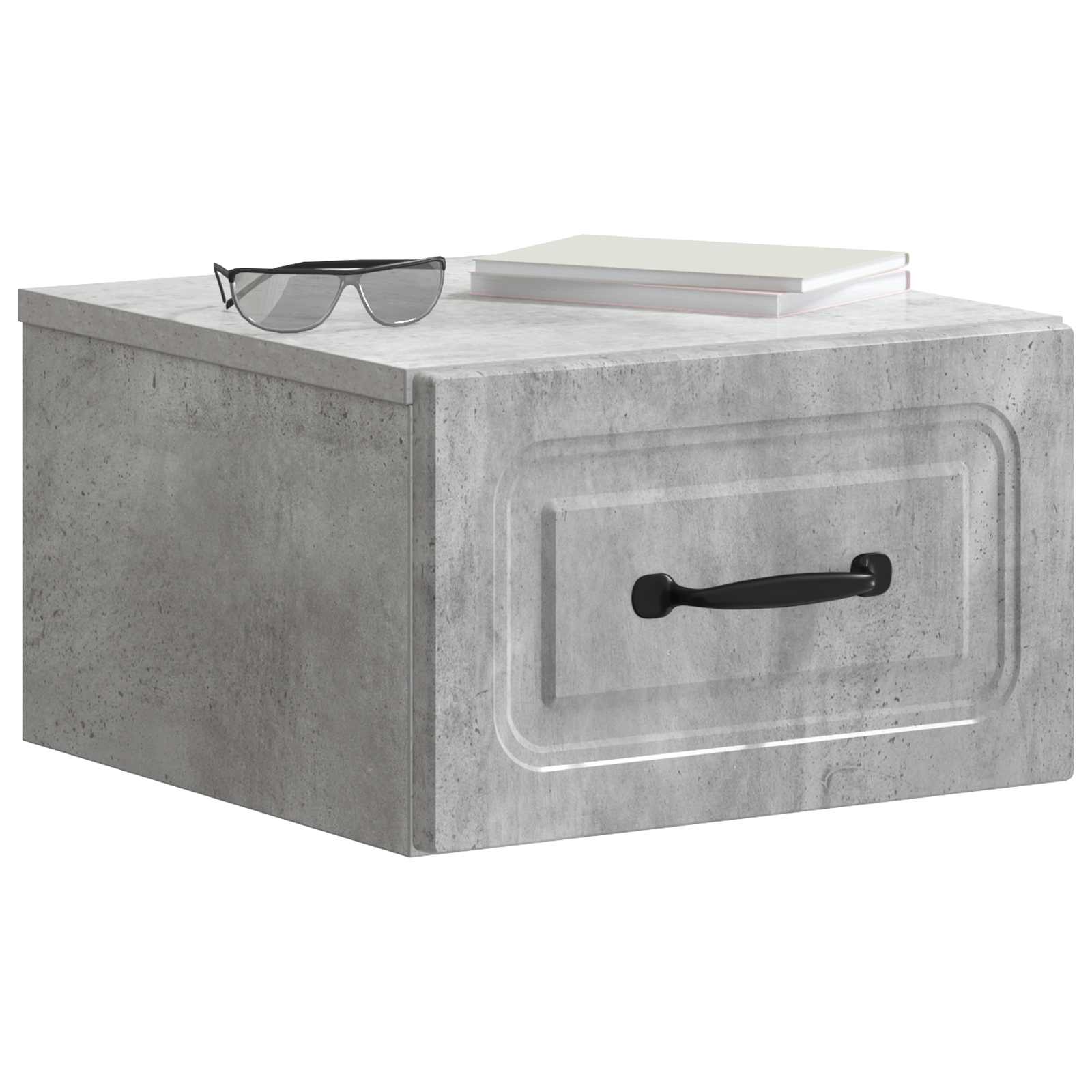 Wandmontierter Nachttisch 2 pcs Betongrau 34,5 x 33 x 20 cm