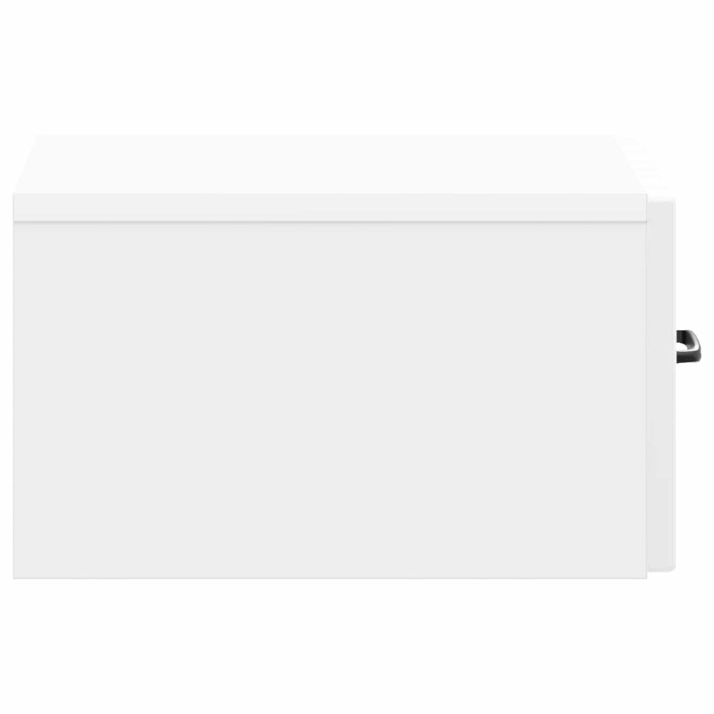 Wandmontierter Nachttisch Hochglanz Weiß 34,5 x 33 x 20 cm