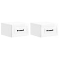 Wandmontierter Nachttisch 2 pcs Hochglanz Weiß Holzwerkstoff