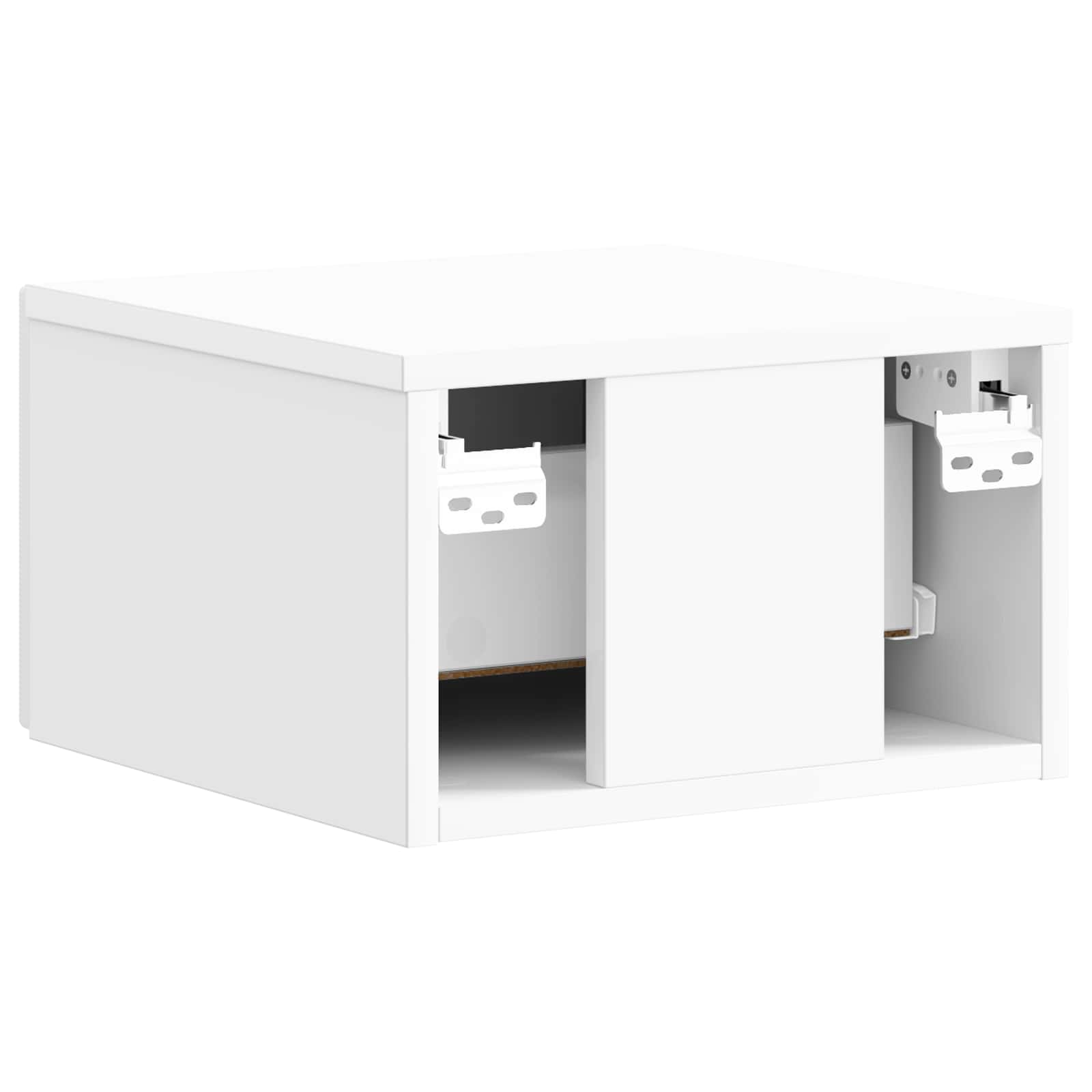 Wandmontierter Nachttisch 2 pcs Hochglanz Weiß Holzwerkstoff