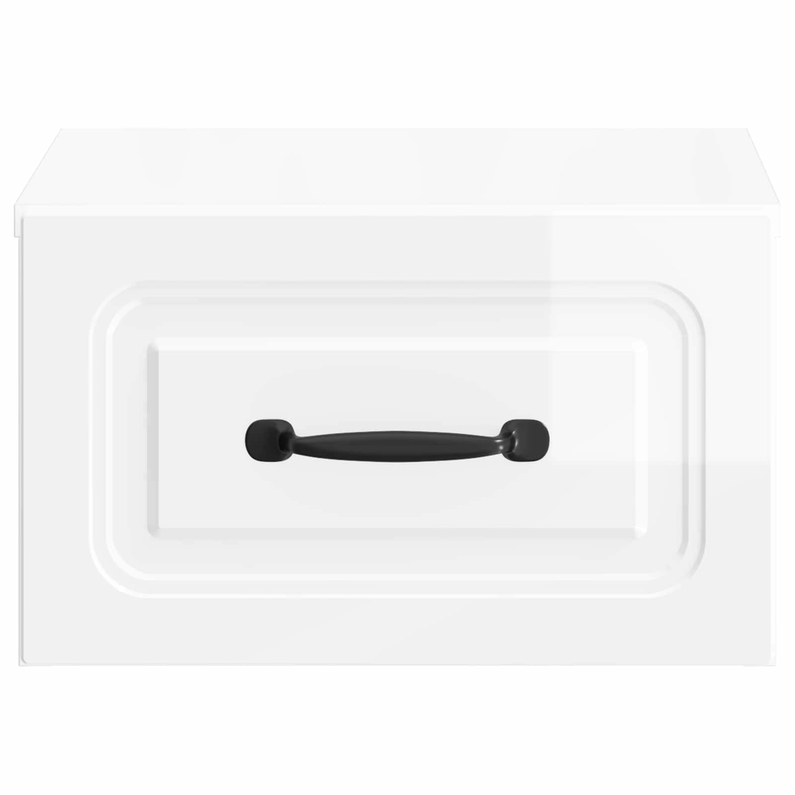 Wandmontierter Nachttisch 2 pcs Hochglanz Weiß Holzwerkstoff