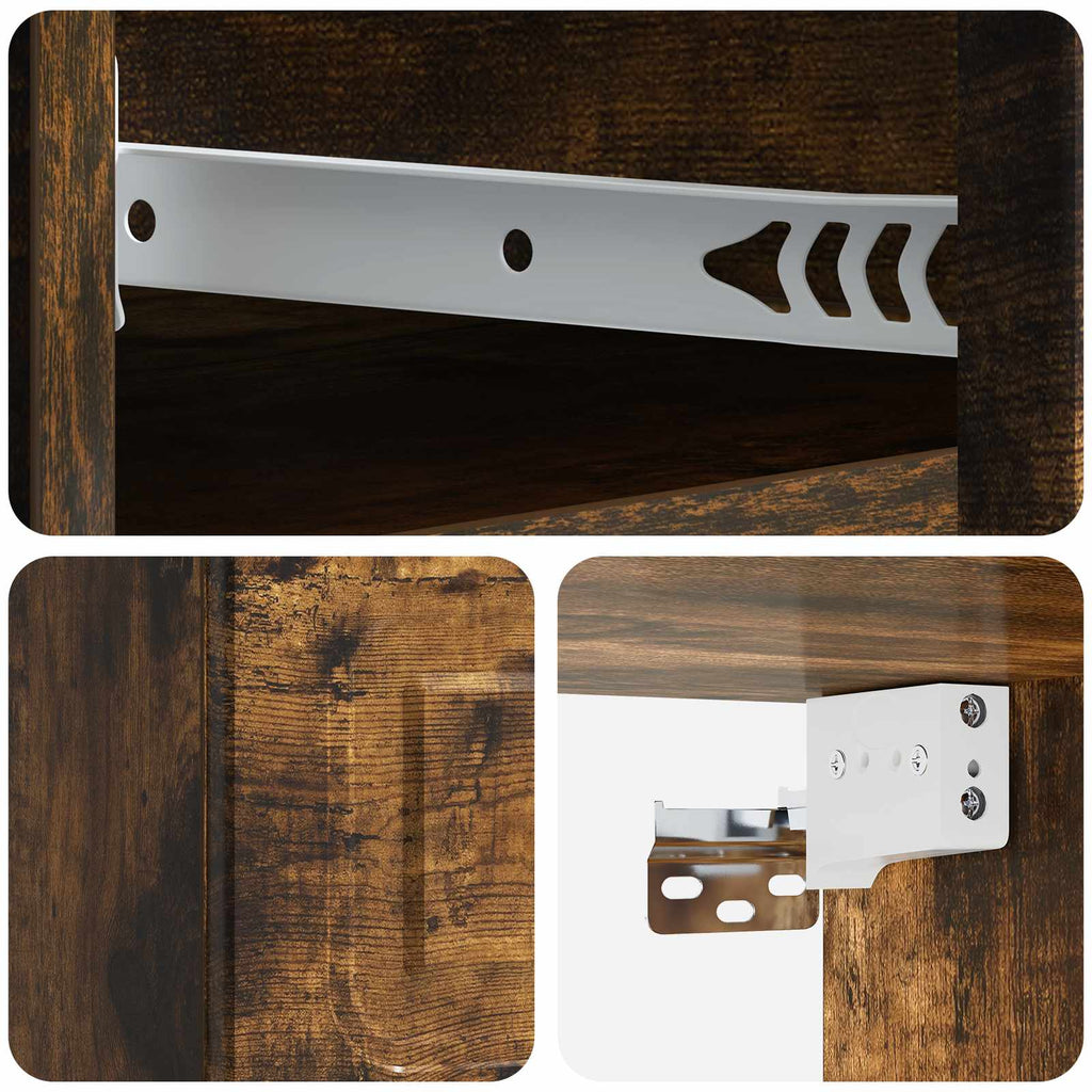 Wandmontierter Nachttisch 2 pcs Geräucherte Eiche Holzwerkstoff