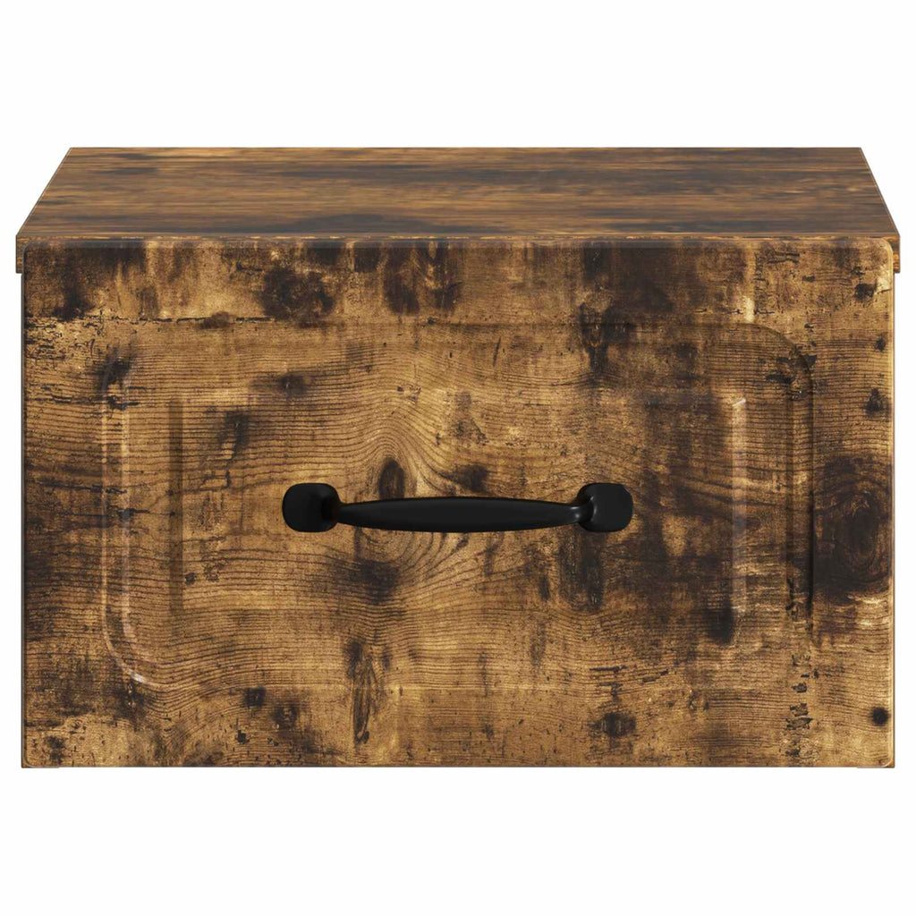 Wandmontierter Nachttisch 2 pcs Geräucherte Eiche Holzwerkstoff