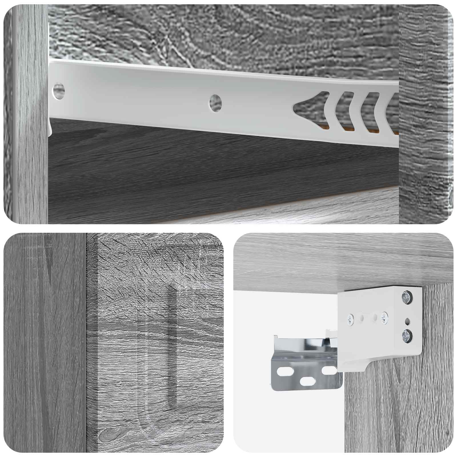Wandmontierter Nachttisch Graues Sonoma 34,5 x 33 x 20 cm