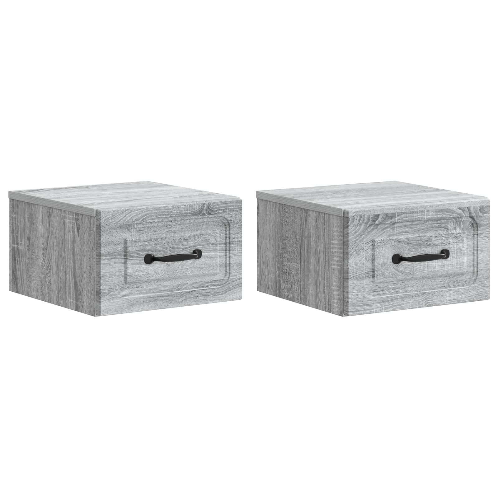 Wandmontierter Nachttisch 2 pcs Graues Sonoma 34,5 x 33 x 20 cm