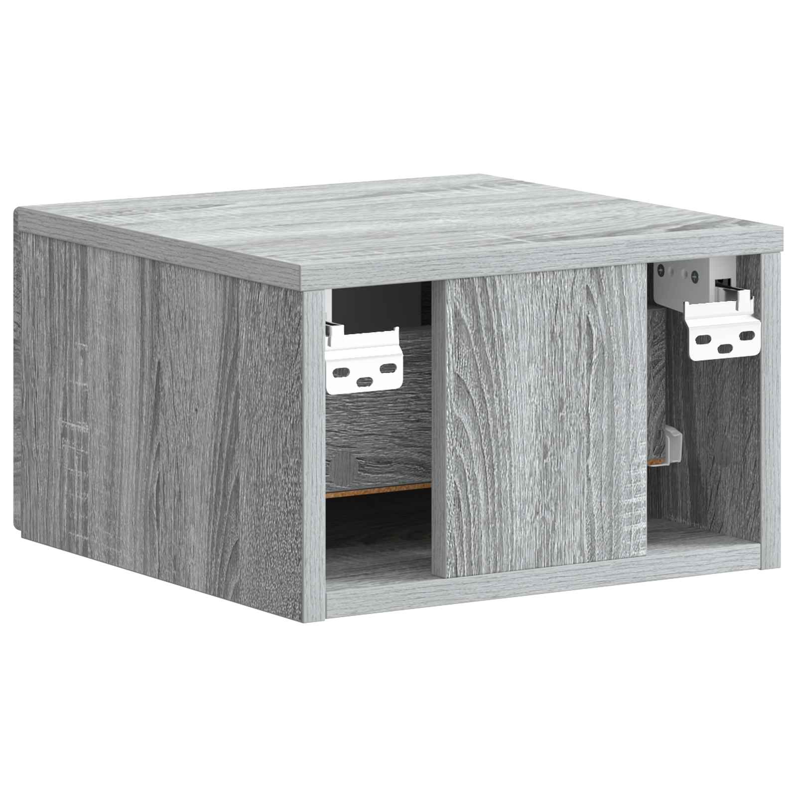 Wandmontierter Nachttisch 2 pcs Graues Sonoma 34,5 x 33 x 20 cm