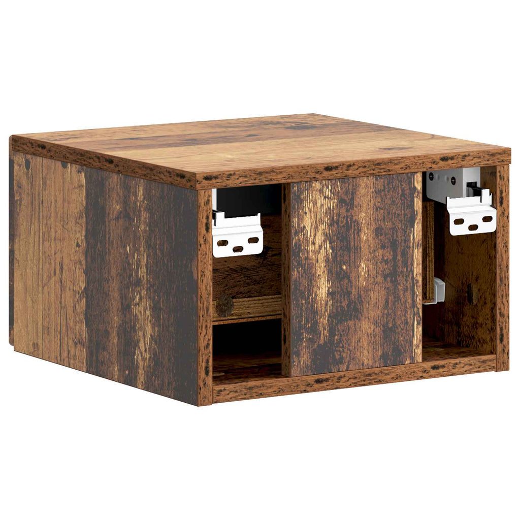 Wandmontierter Nachttisch Altholz 34,5 x 33 x 20 cm