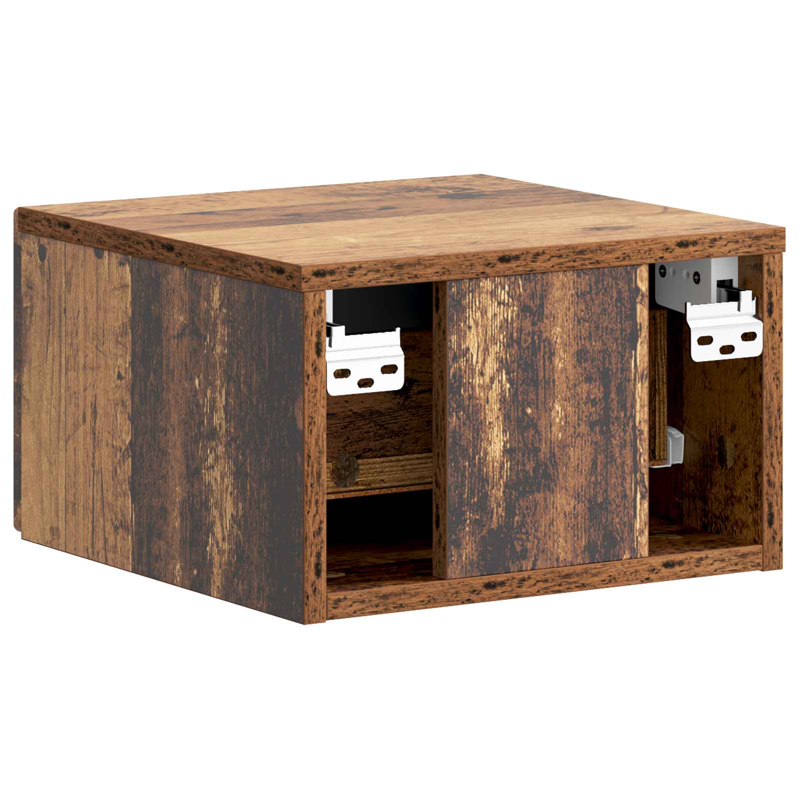 Wandmontierter Nachttisch Altholz 34,5 x 33 x 20 cm