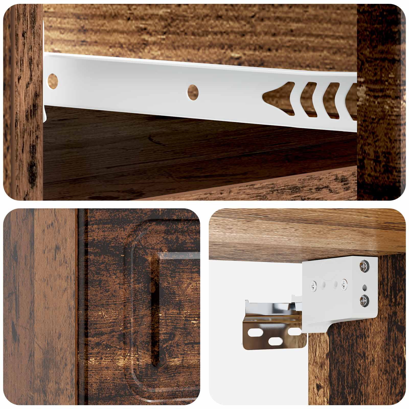 Wandmontierter Nachttisch 2 pcs Altholz 34,5 x 33 x 20 cm