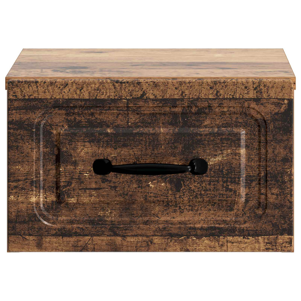 Wandmontierter Nachttisch 2 pcs Altholz 34,5 x 33 x 20 cm