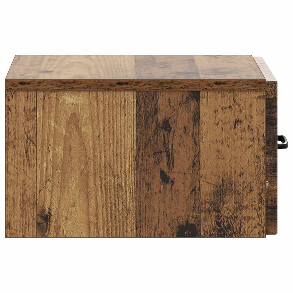 Wandmontierter Nachttisch 2 pcs Altholz 34,5 x 33 x 20 cm