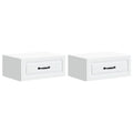 Wandmontierter Nachttisch 2 pcs Weiß 49 x 34,5 x 20 cm