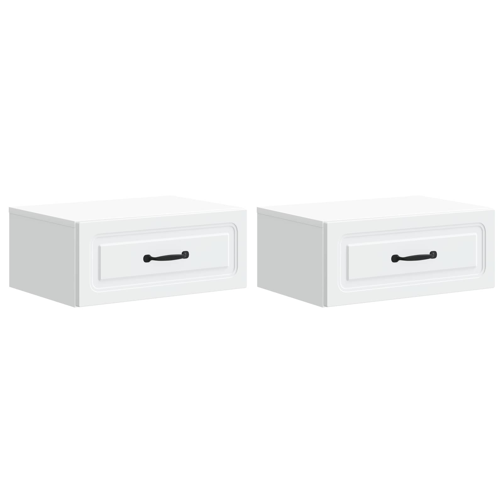 Wandmontierter Nachttisch 2 pcs Weiß 49 x 34,5 x 20 cm