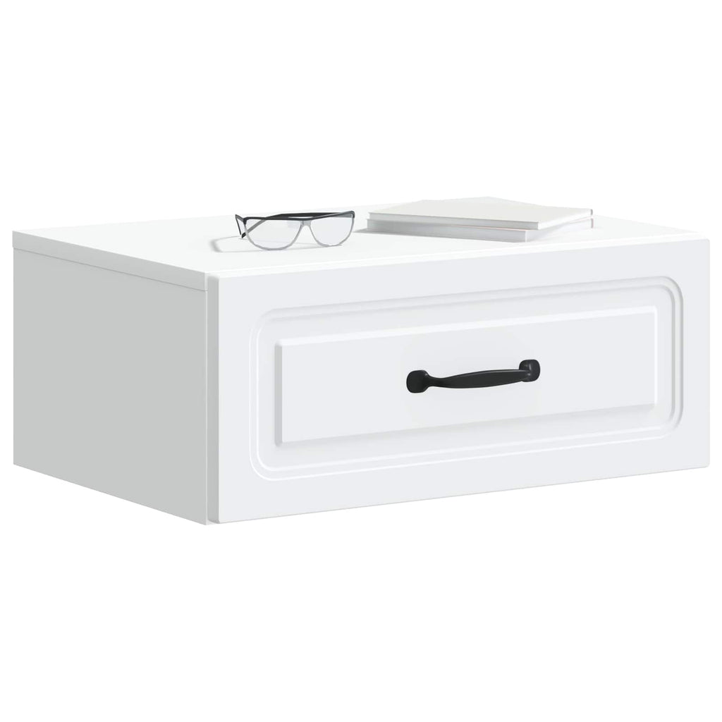 Wandmontierter Nachttisch 2 pcs Weiß 49 x 34,5 x 20 cm