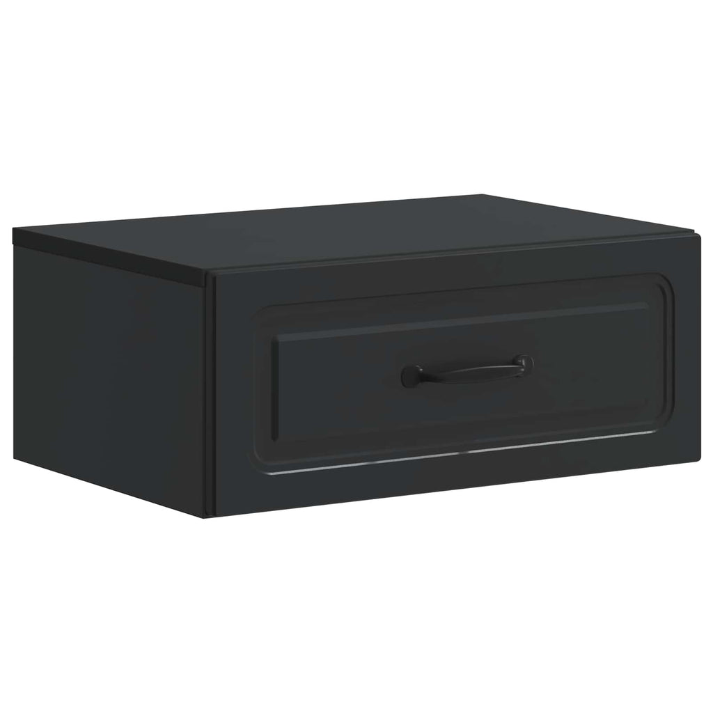 Wandmontierter Nachttisch Schwarz 49 x 34,5 x 20 cm