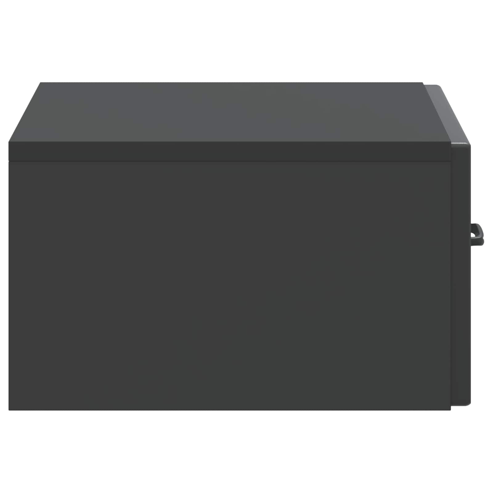 Wandmontierter Nachttisch Schwarz 49 x 34,5 x 20 cm
