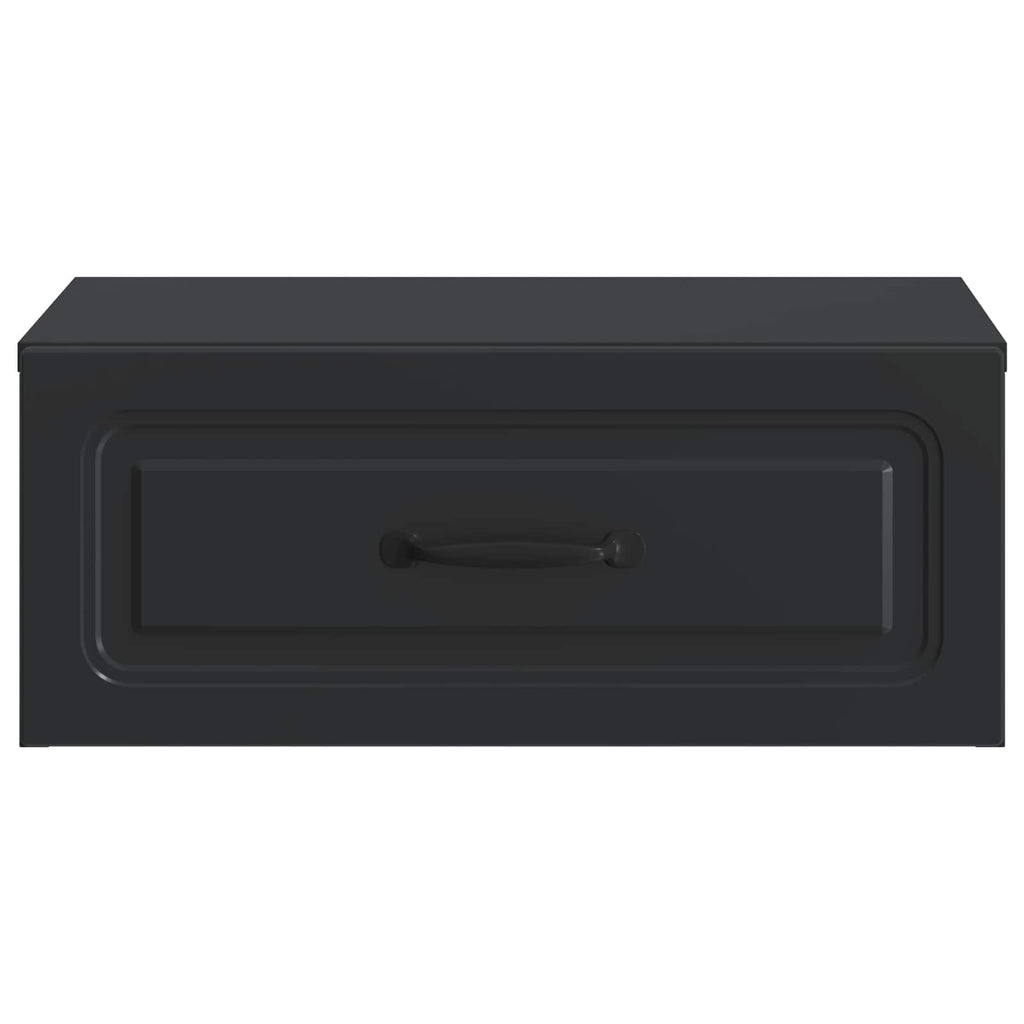 Wandmontierter Nachttisch 2 pcs Schwarz 49 x 34,5 x 20 cm