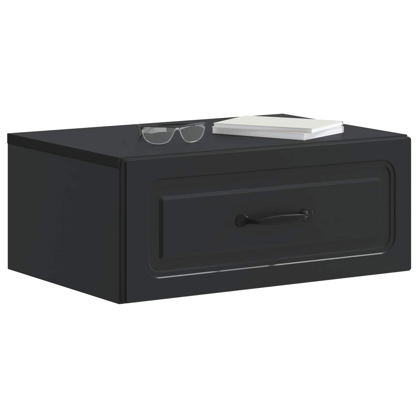 Wandmontierter Nachttisch 2 pcs Schwarz 49 x 34,5 x 20 cm