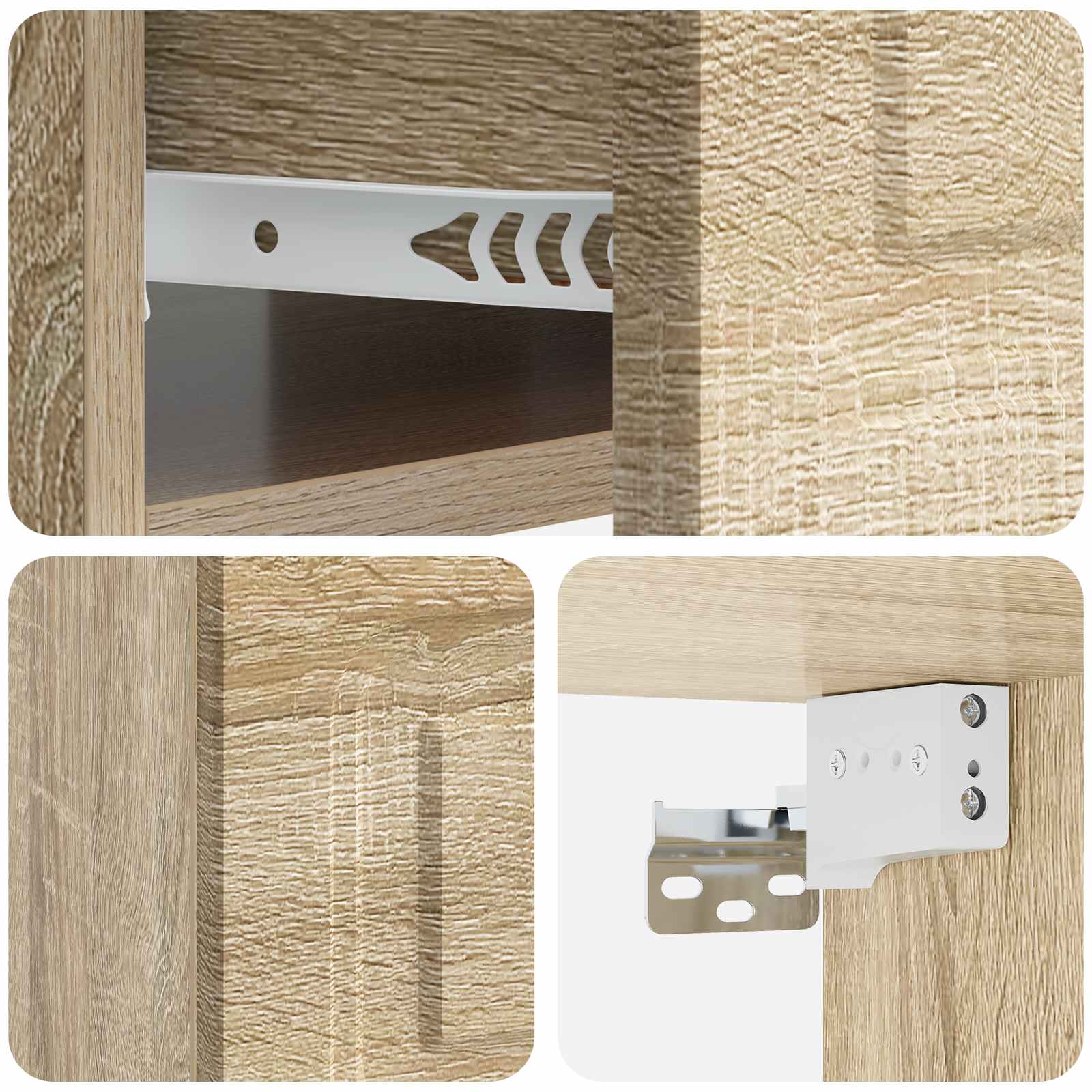 Wandmontierter Nachttisch Sonoma-Eiche 49 x 34,5 x 20 cm