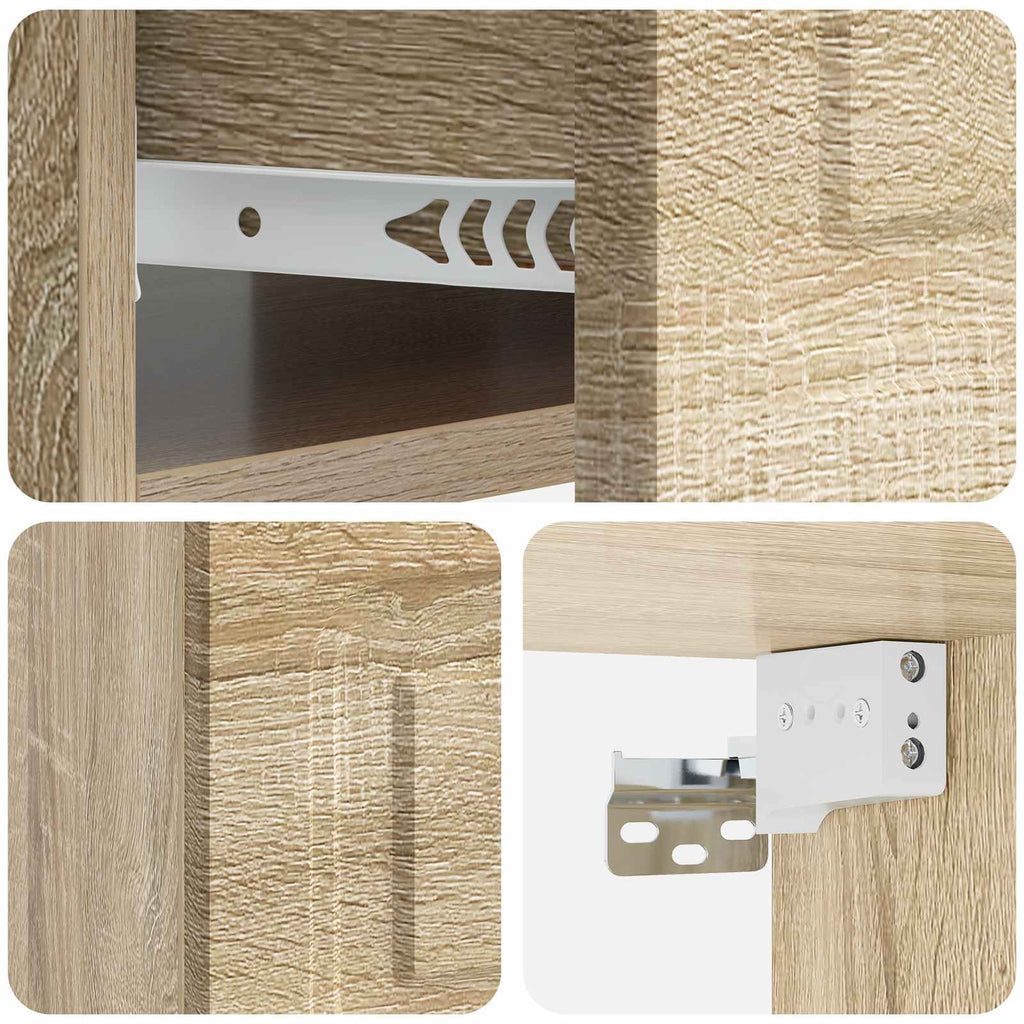 Wandmontierter Nachttisch 2 pcs Sonoma-Eiche 49 x 34,5 x 20 cm