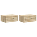 Wandmontierter Nachttisch 2 pcs Sonoma-Eiche 49 x 34,5 x 20 cm