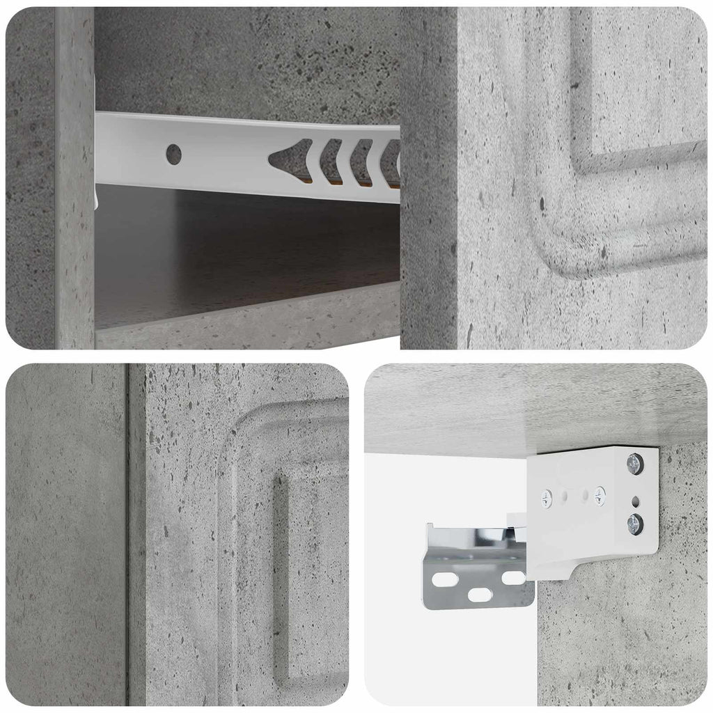Wandmontierter Nachttisch Betongrau 49 x 34,5 x 20 cm