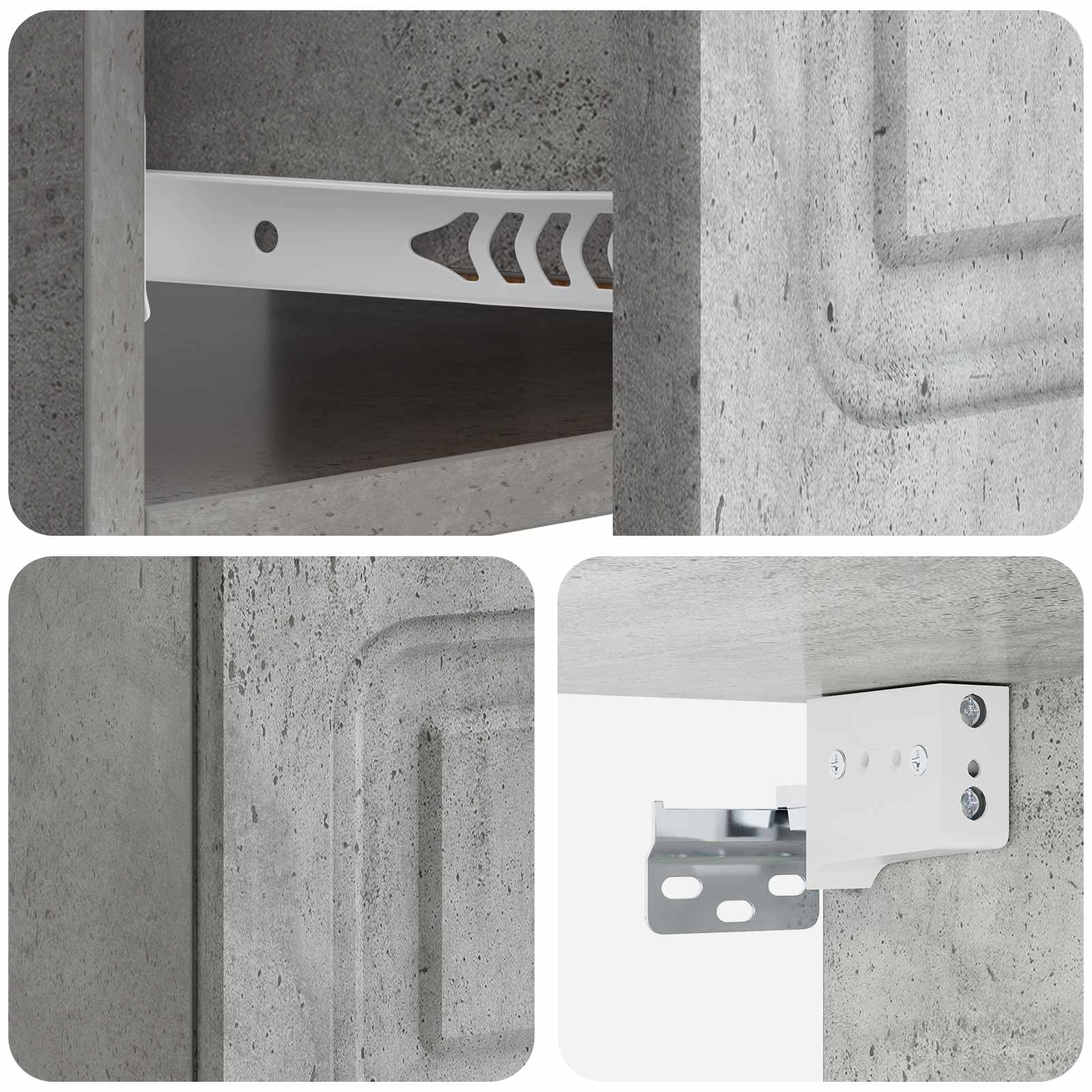 Wandmontierter Nachttisch Betongrau 49 x 34,5 x 20 cm
