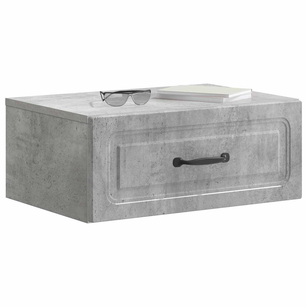 Wandmontierter Nachttisch Betongrau 49 x 34,5 x 20 cm