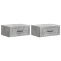 Wandmontierter Nachttisch 2 pcs Betongrau 49 x 34,5 x 20 cm