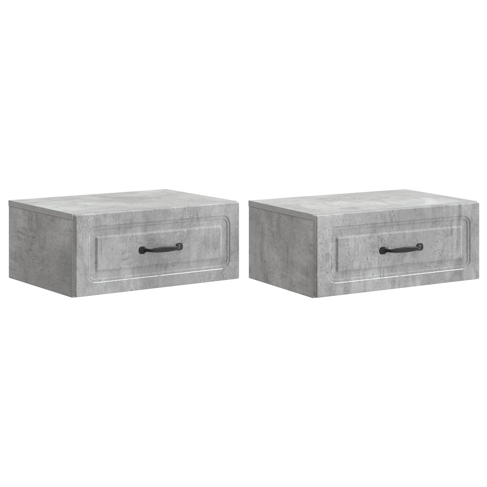 Wandmontierter Nachttisch 2 pcs Betongrau 49 x 34,5 x 20 cm