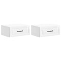 Wandmontierter Nachttisch 2 pcs Hochglanz Weiß Holzwerkstoff