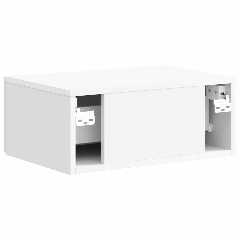 Wandmontierter Nachttisch 2 pcs Hochglanz Weiß Holzwerkstoff
