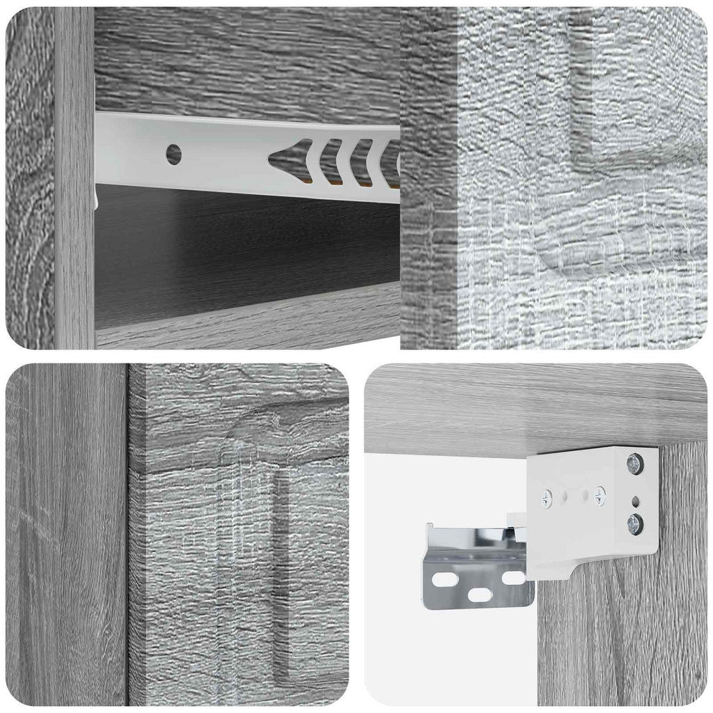 Wandmontierter Nachttisch Graues Sonoma 49 x 34,5 x 20 cm