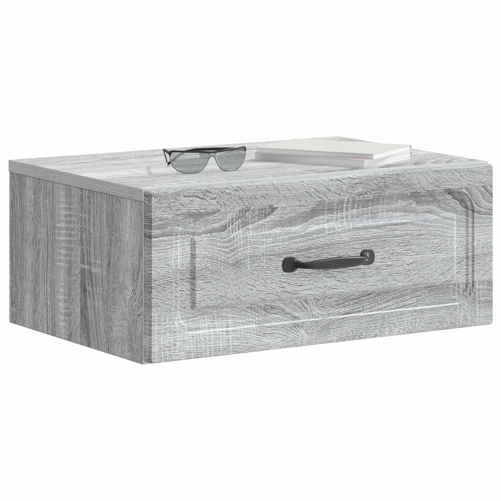 Wandmontierter Nachttisch Graues Sonoma 49 x 34,5 x 20 cm